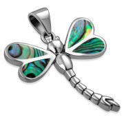 Abalone Dragonfly Silver Pendant, p567